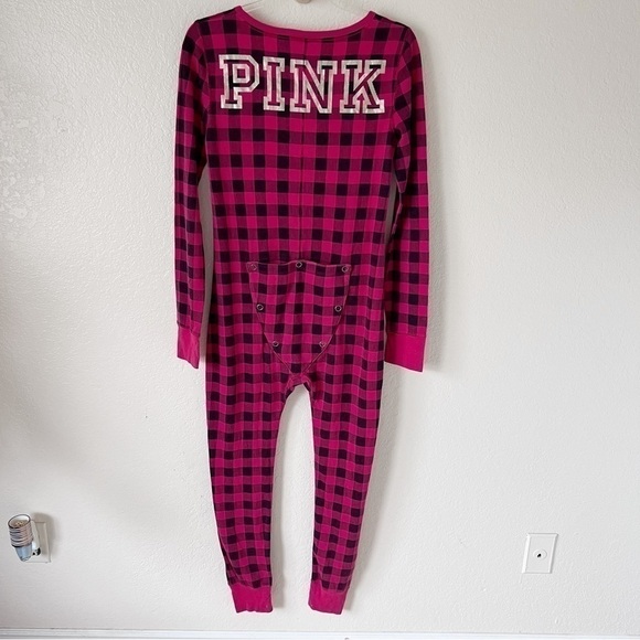 Victoria’s Secret pink red plaid onesie size medium - Picture 10 of 14